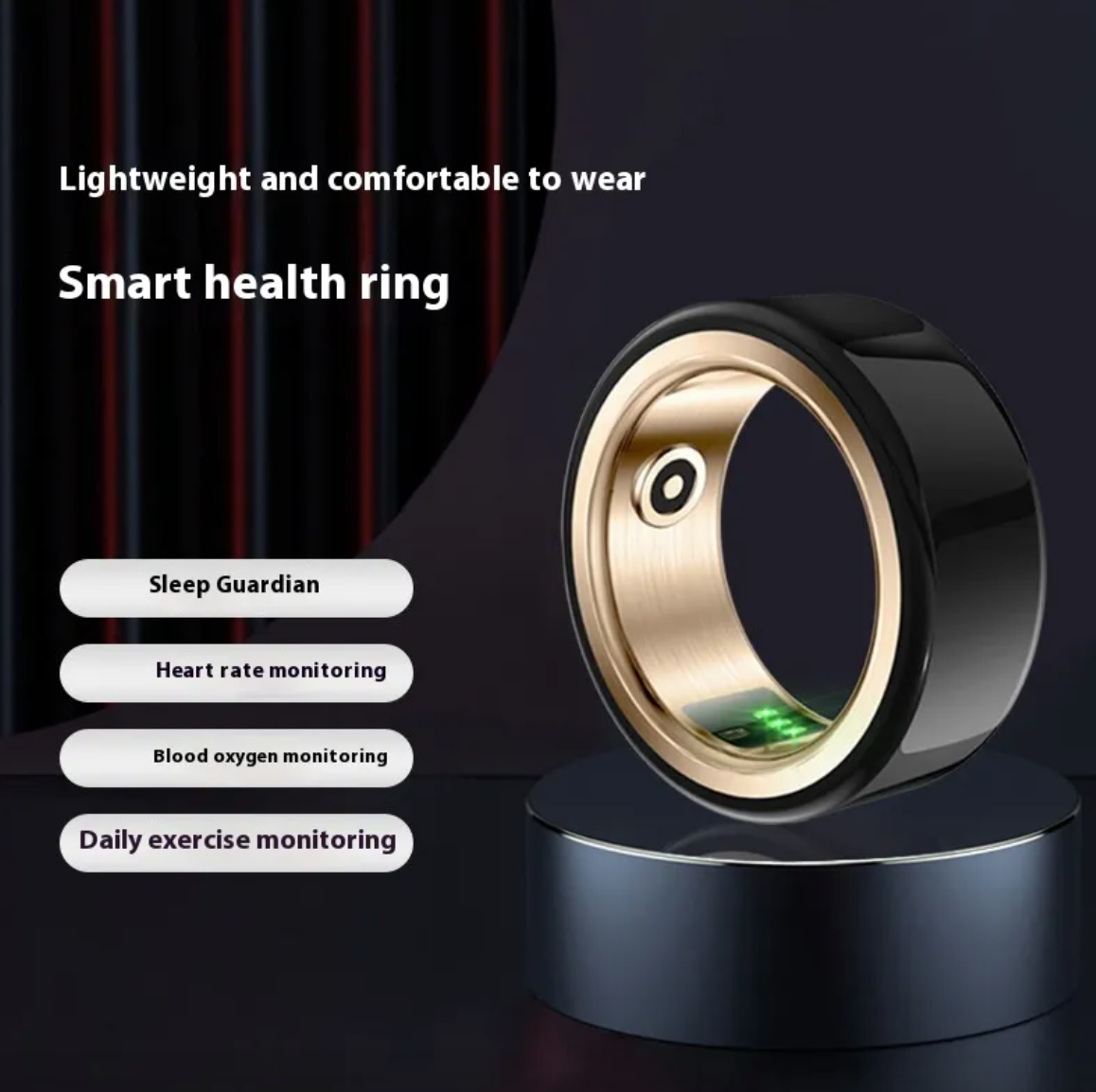 Luxe Ceramic Smart Ring — Health Monitor Pro