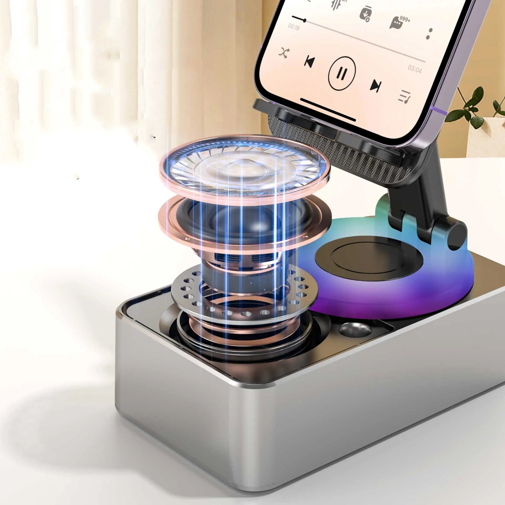 FlexSound Stand — Foldable Phone Bracket with Speaker