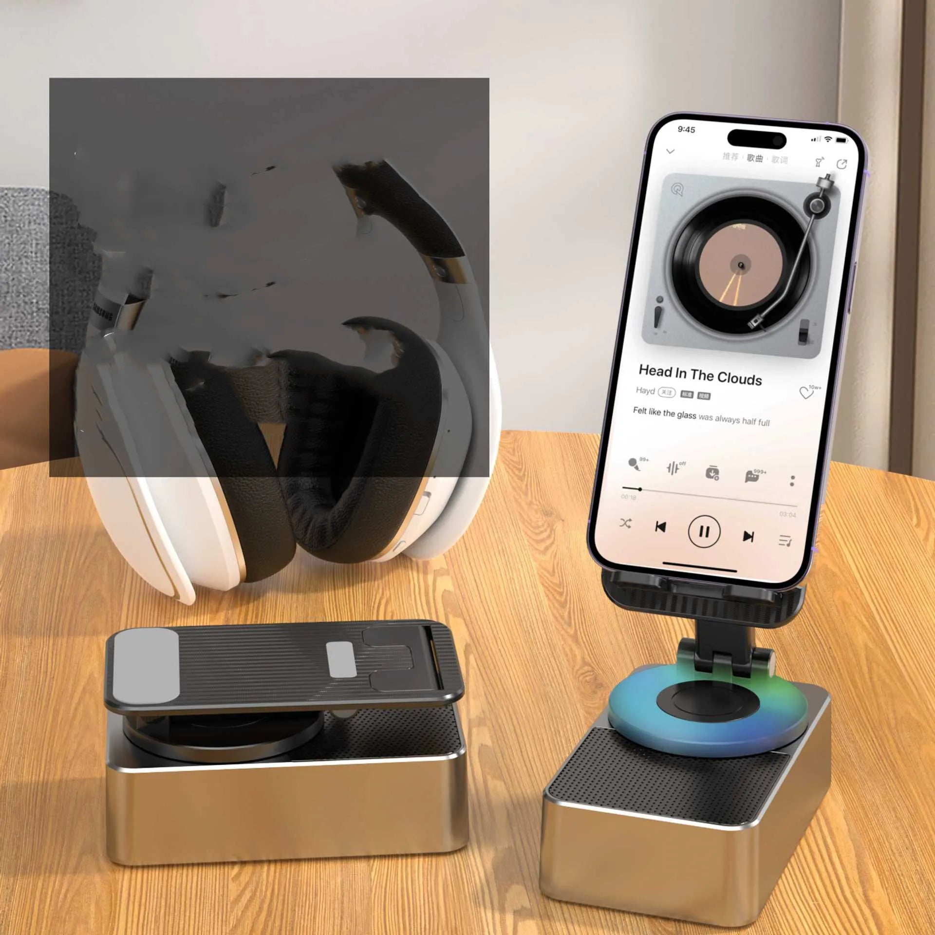 FlexSound Stand — Foldable Phone Bracket with Speaker