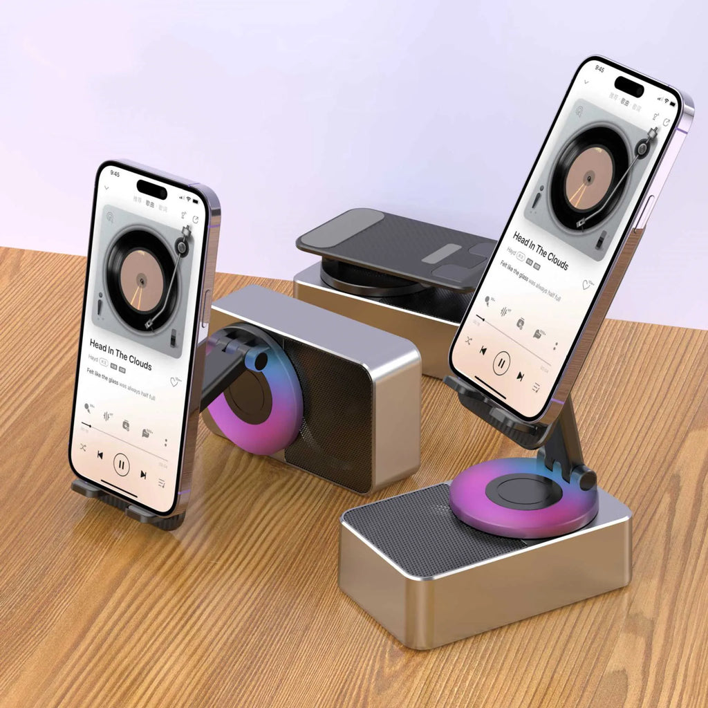 FlexSound Stand — Foldable Phone Bracket with Speaker